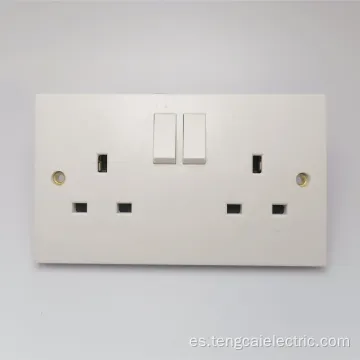 Toma de interruptor de luz de pared eléctrica 2 GANG 13A